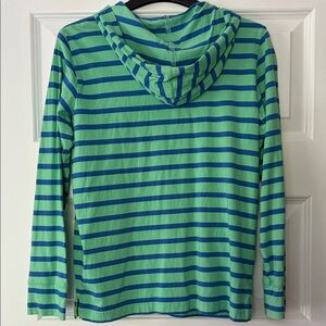 Primary Green and Blue Striped Kids Hoodie